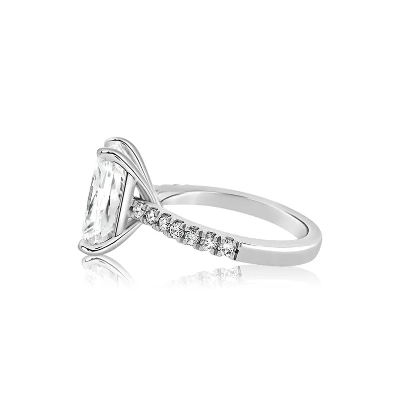 Radiant 4.46ct E VS1 IGI Lab Diamond Platinum Ring