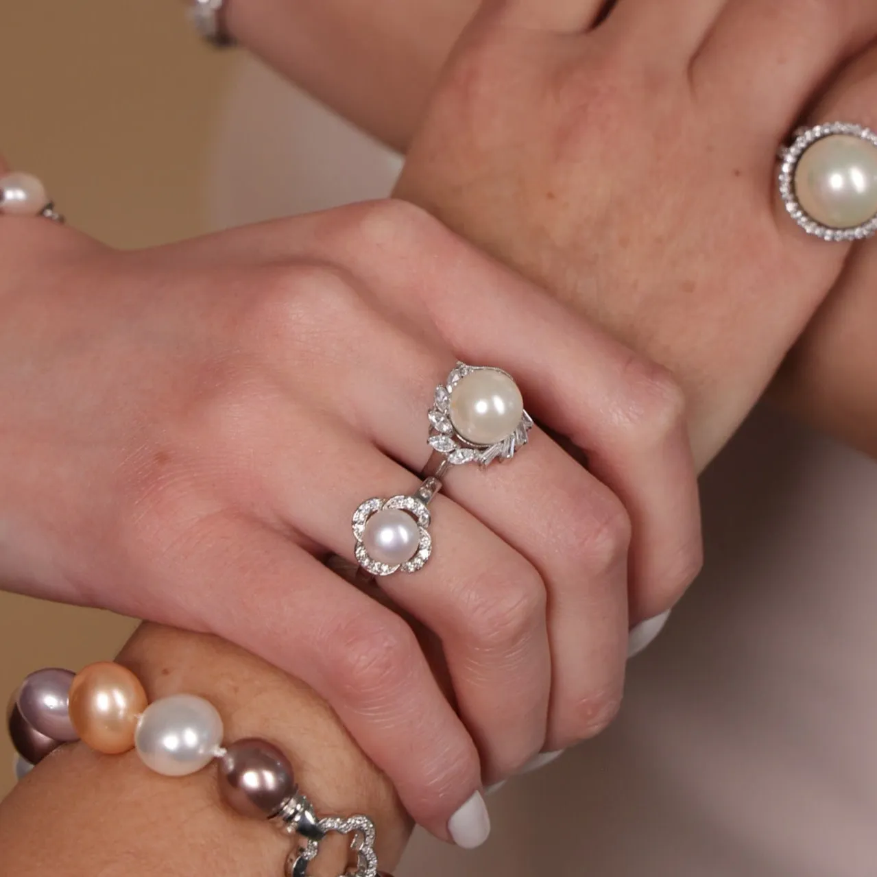 Radiant Blossom Pearl Ring