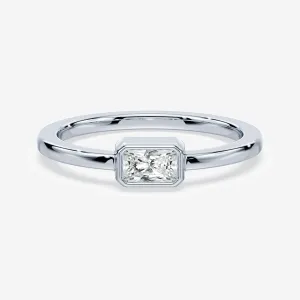 Radiant Cut Mini Bezel Ring