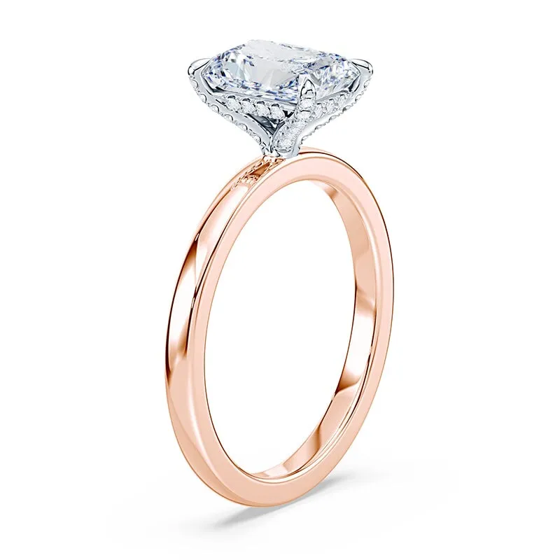 Radiant Cut Pave Prongs Solitaire