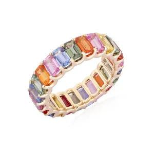 Radiant Sapphire Diamond Eternity Ring