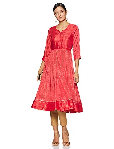 Rangriti Women's Ethnic Coral Kurta (Size_4XL)