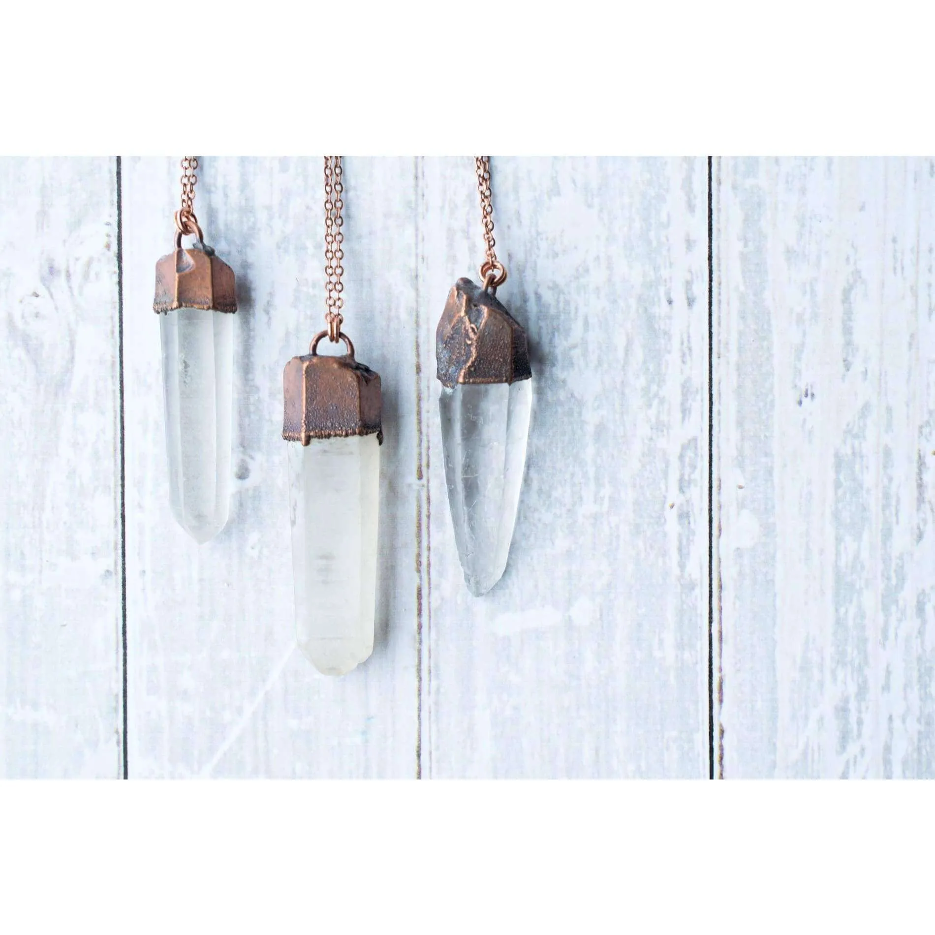 Raw crystal necklace | Electroformed crystal necklace