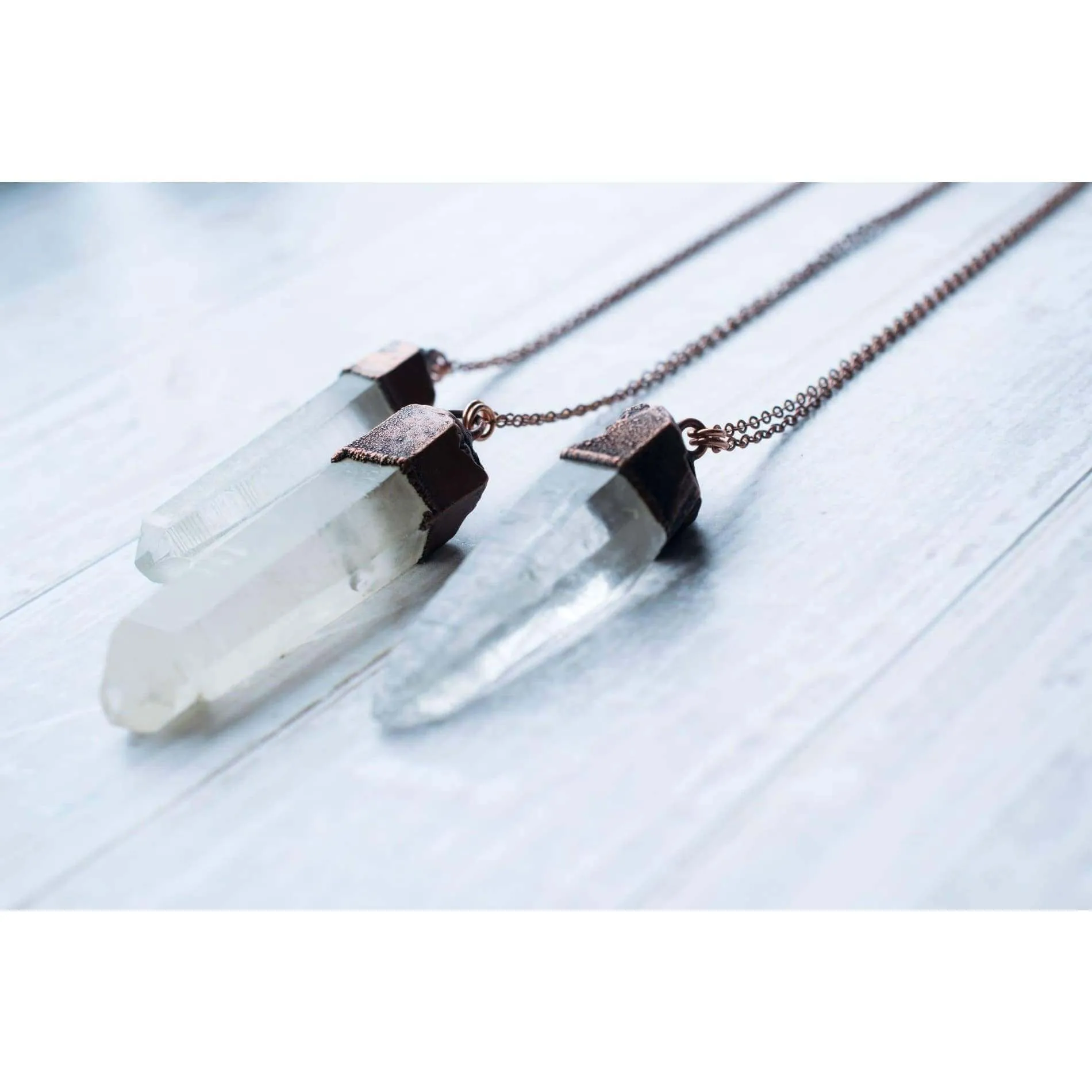 Raw crystal necklace | Electroformed crystal necklace