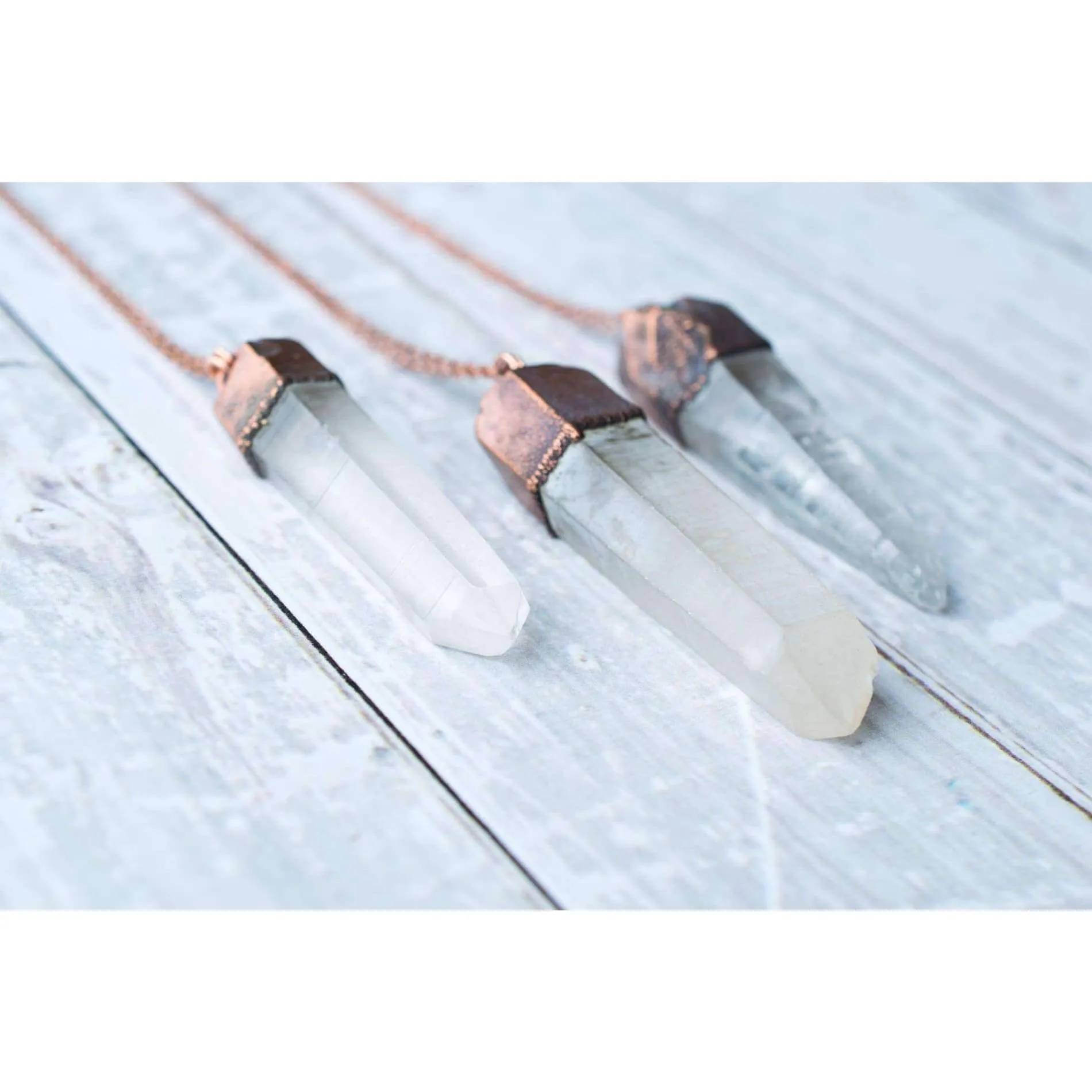 Raw crystal necklace | Electroformed crystal necklace