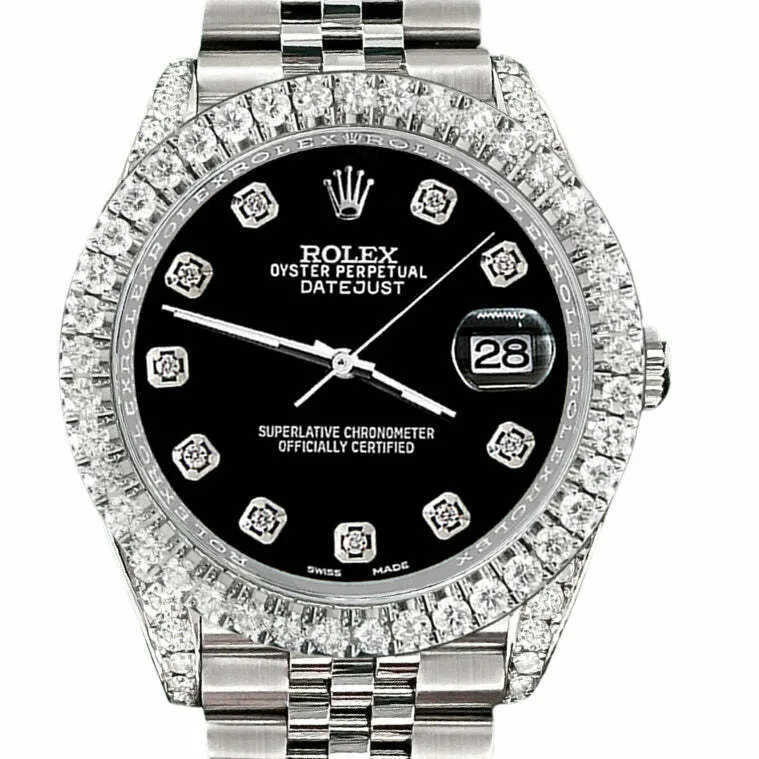 Rolex Datejust  Diamond Bezel/Lugs/Black Dial   TFJ-142508596