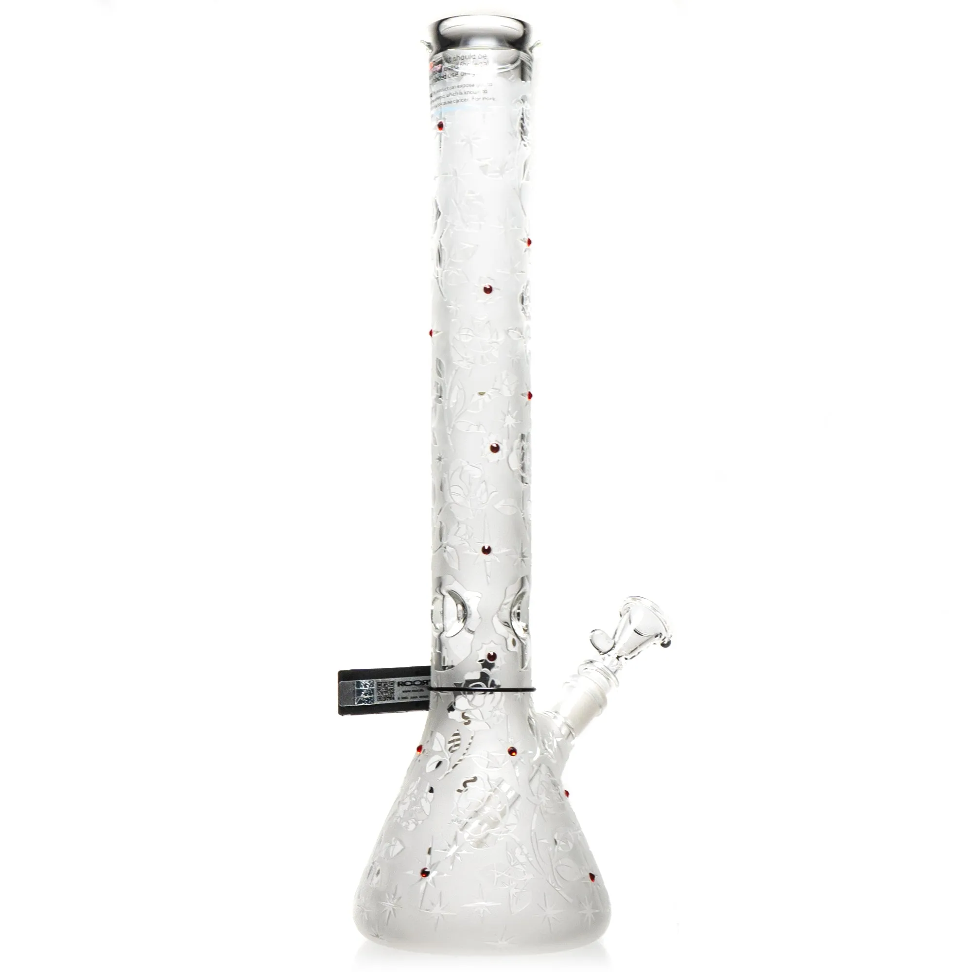 ROOR.US - 18" Custom Sandblasted Beaker - 50x5 - Swarovski - Roses