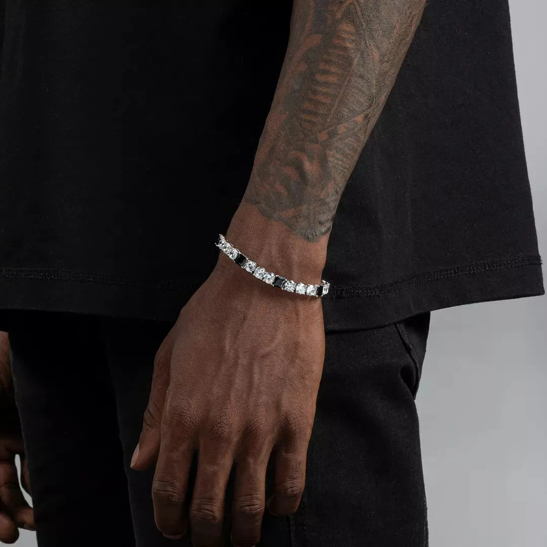 S925 Black Square Tennis Bracelet