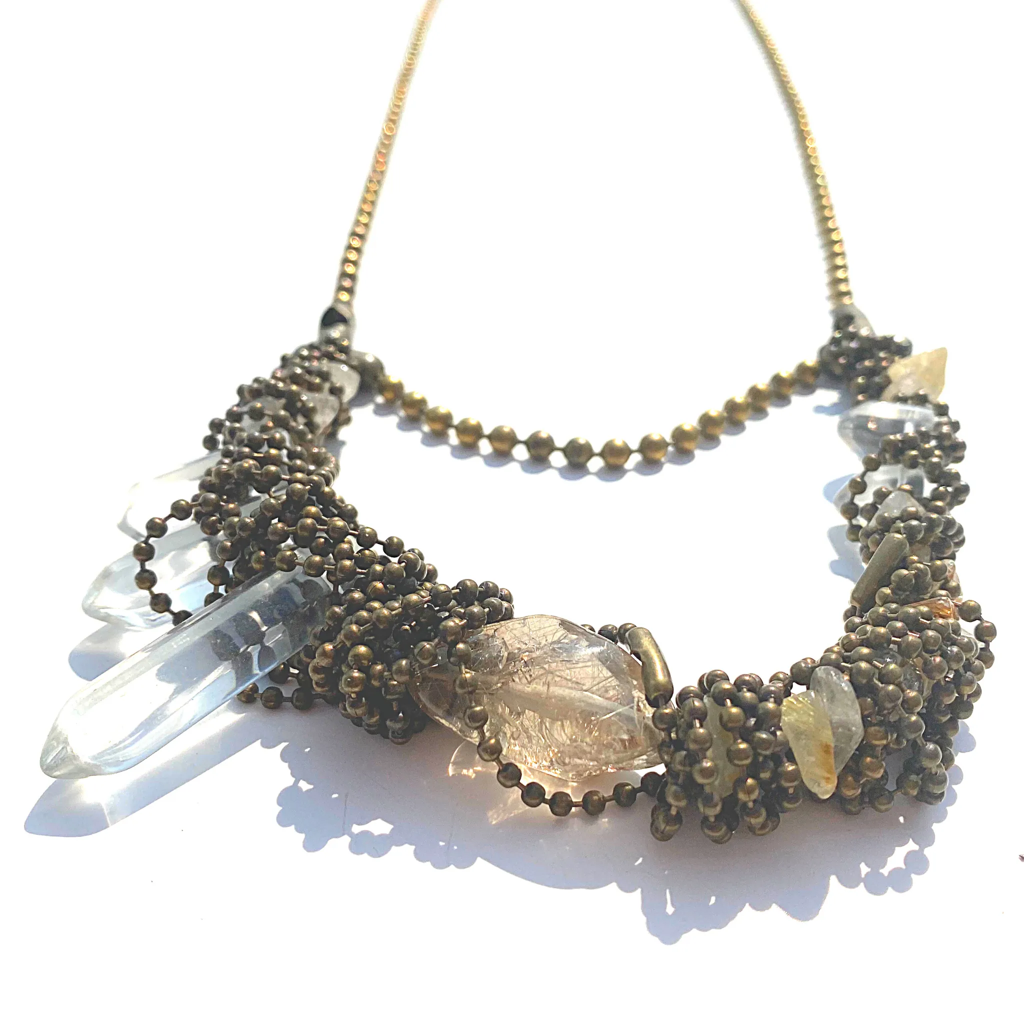 Sea Change Woven Swirl Dagger Drop Necklace