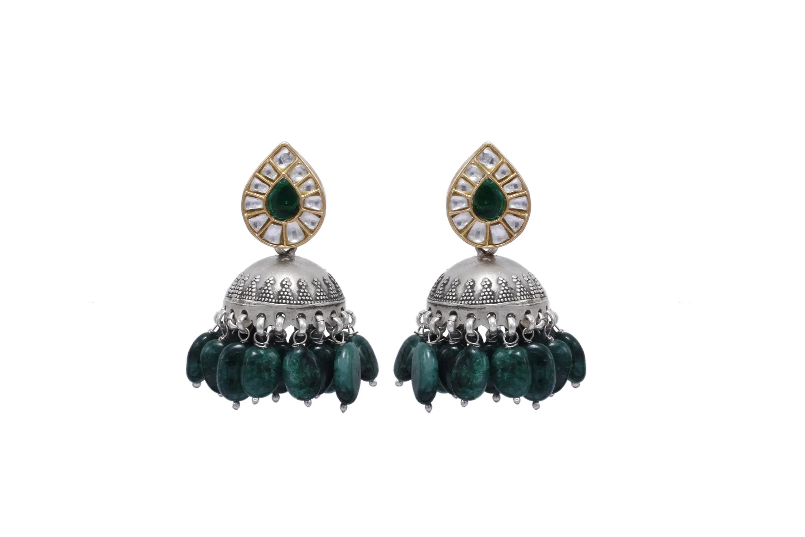 Silver Allami Jhumka Earrings