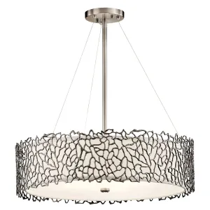Silver Coral 22" 4-Light Chandelier, Classic Pewter Finish