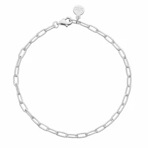 Silver Oval Link Charm Bracelet
