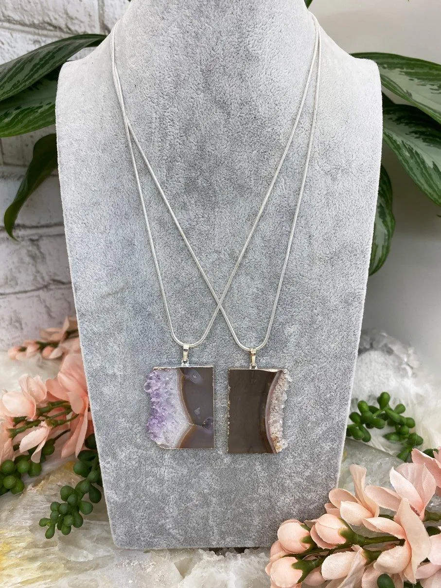 Silver Plated Agate Necklace