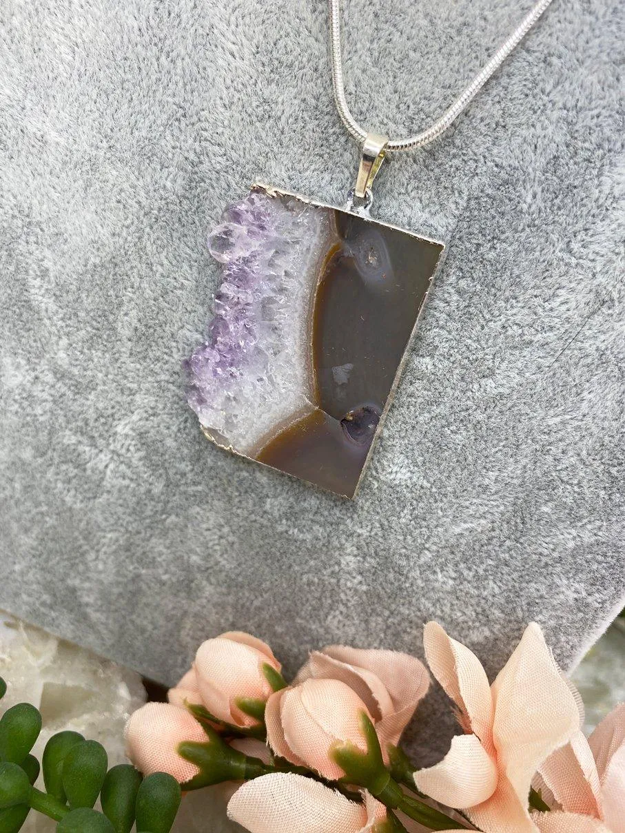 Silver Plated Agate Necklace