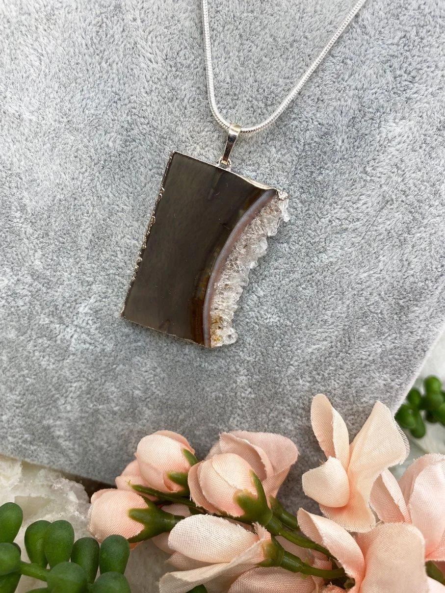 Silver Plated Agate Necklace