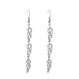 Simple Tassel Long Flame Pendant Earrings Female Personality Chain Mix Set Earrings