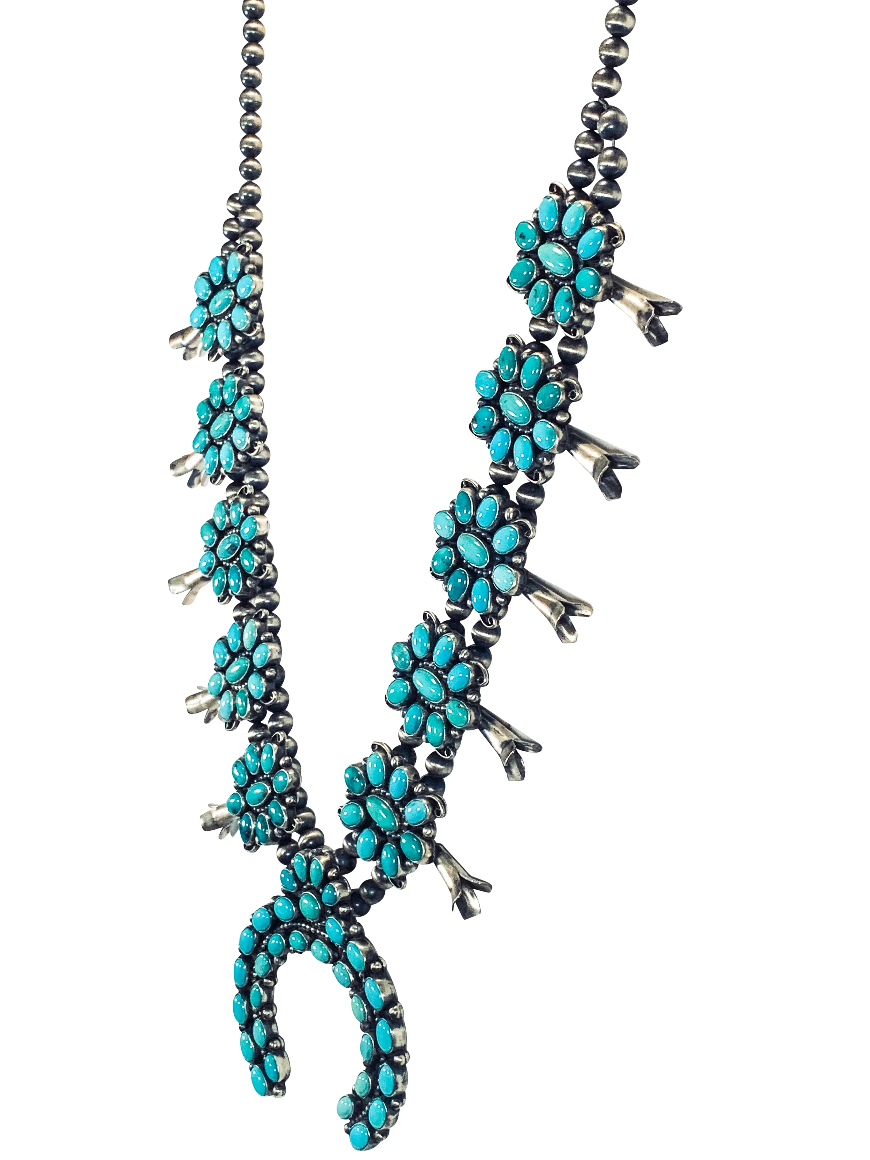 Sleeping Beauty Turquoise Squash Blossom Necklace | Pete Johnson