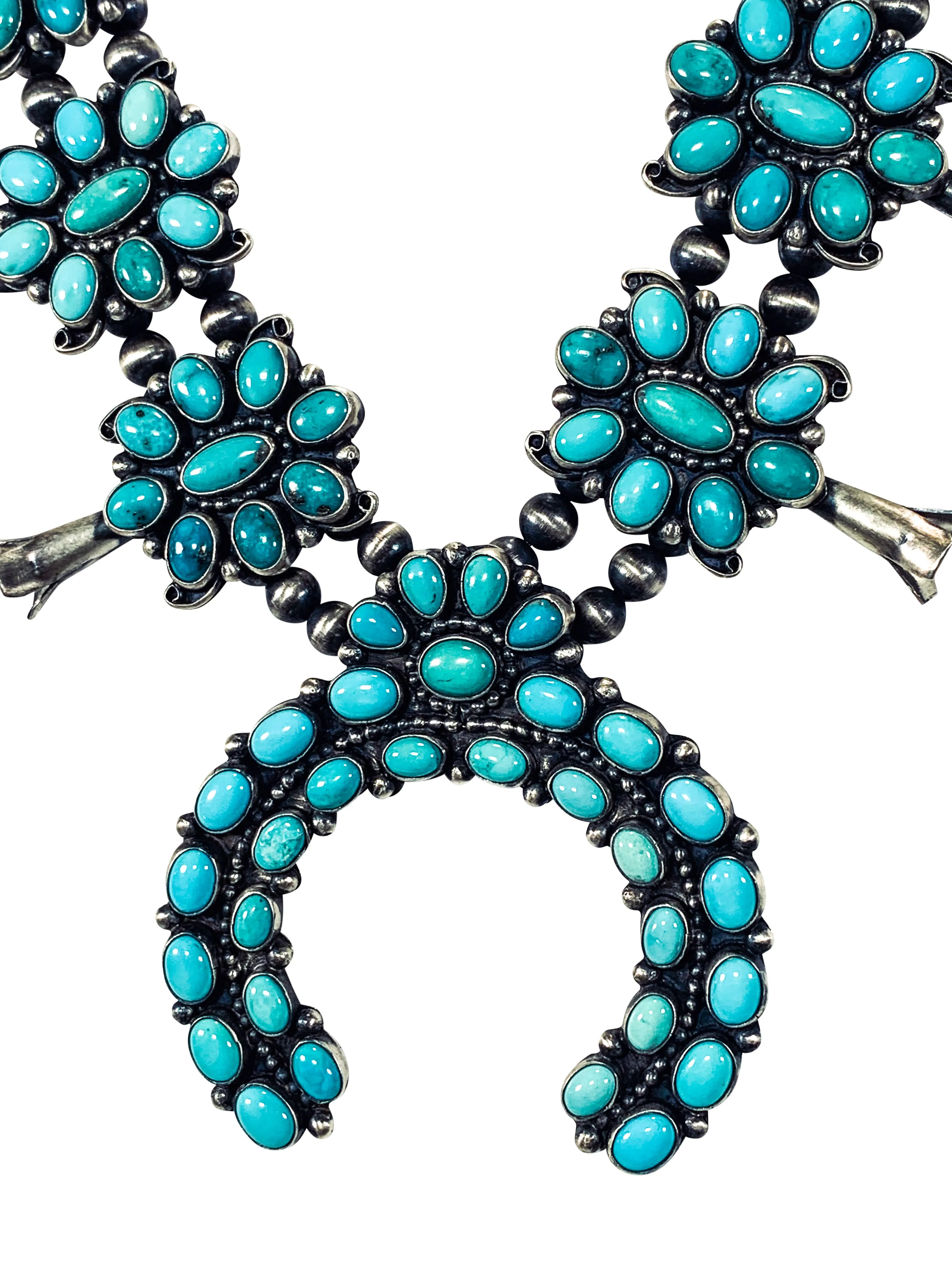 Sleeping Beauty Turquoise Squash Blossom Necklace | Pete Johnson