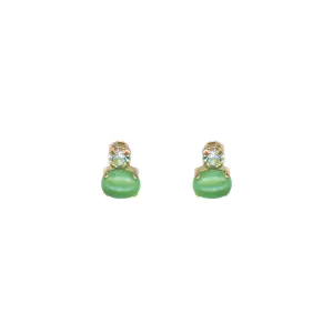 Small Oval and Round Earrings in "Ivy Villa" - Yellow Gold