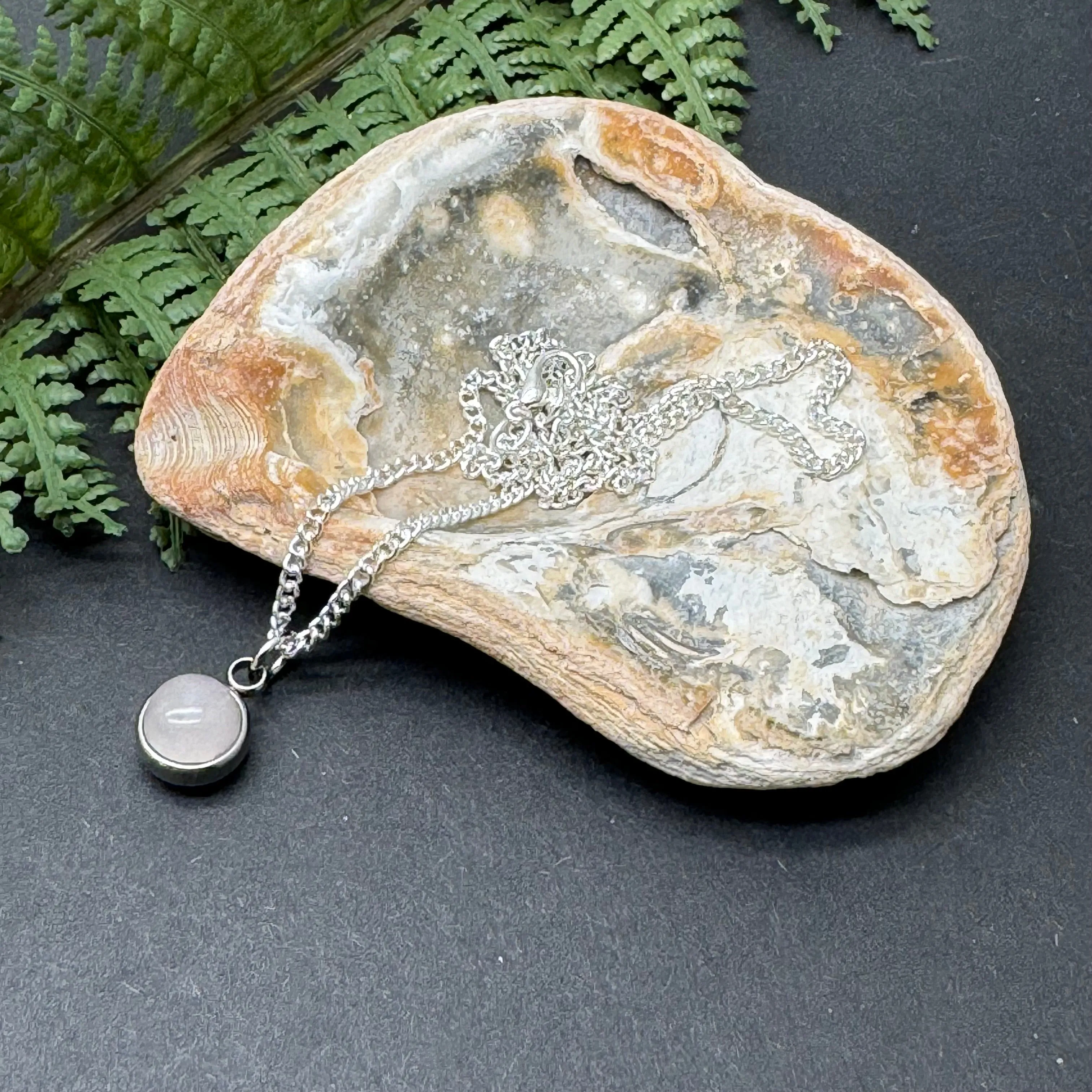 Small Rose Quartz Pendant Necklace