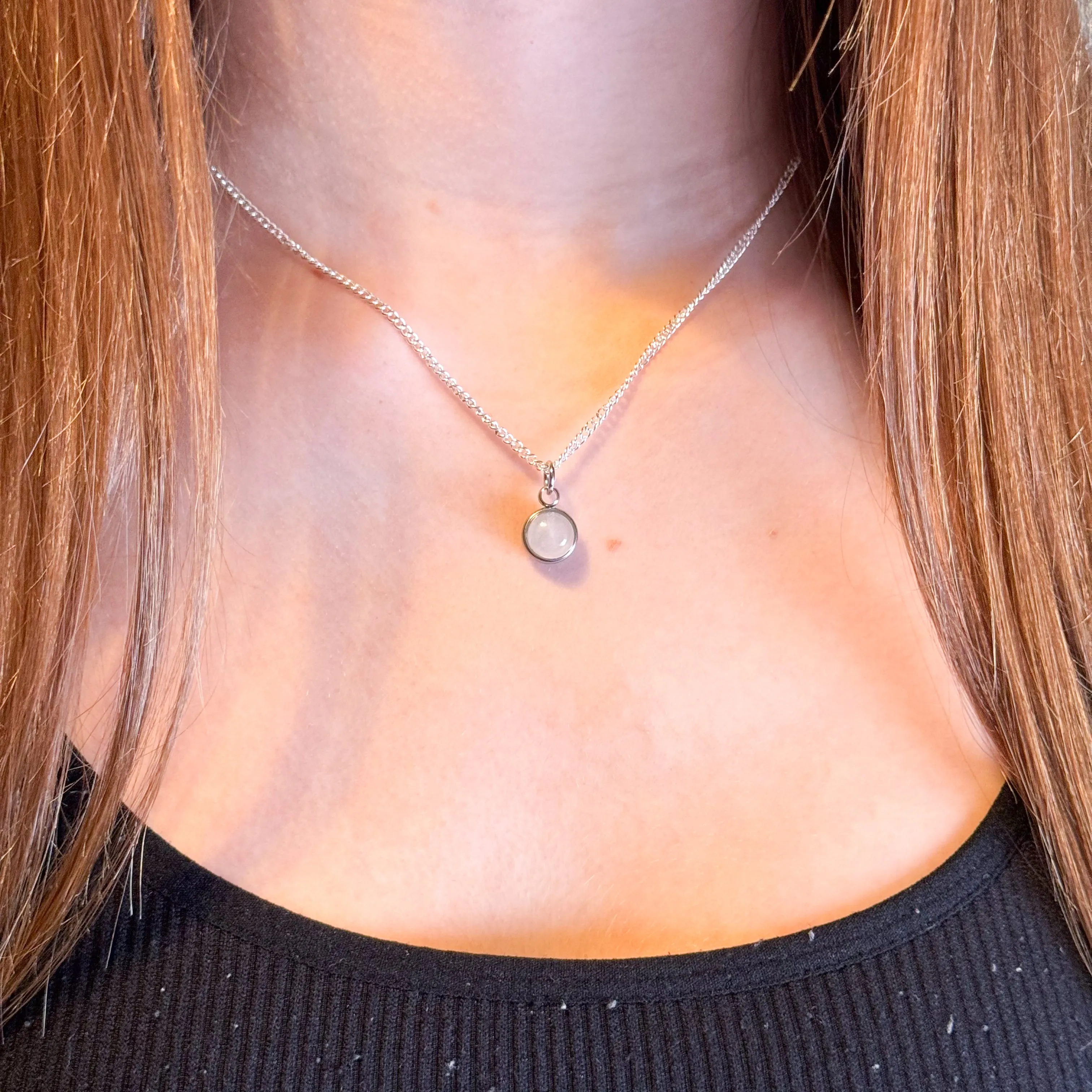 Small Rose Quartz Pendant Necklace