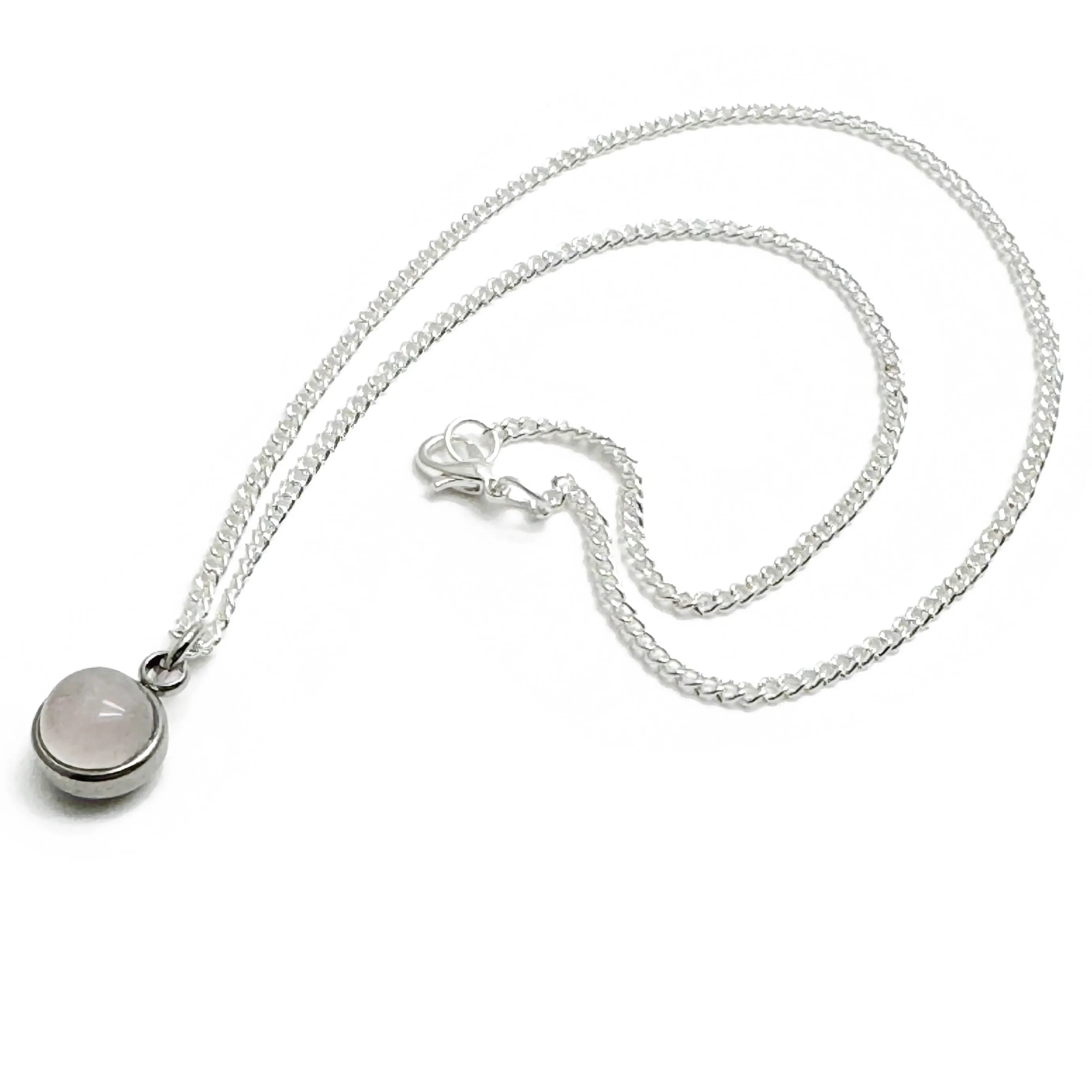 Small Rose Quartz Pendant Necklace