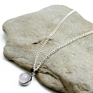 Small Rose Quartz Pendant Necklace