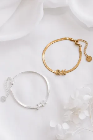 Solene - Stainless Steel Gold or Silver Initial Bracelet