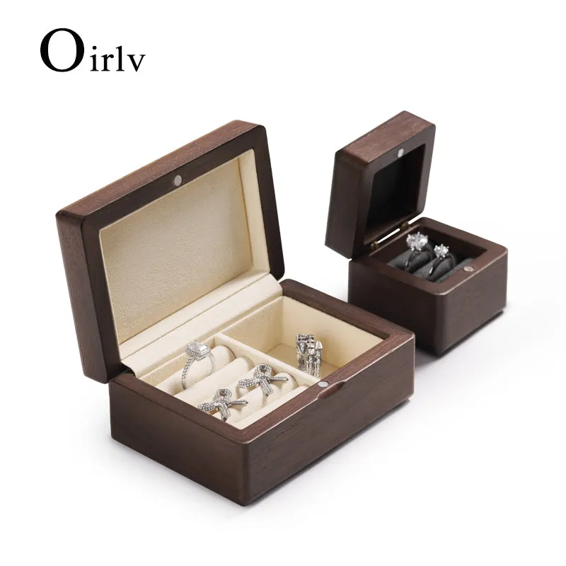 Solid Wood Walnut Ring Box SM166