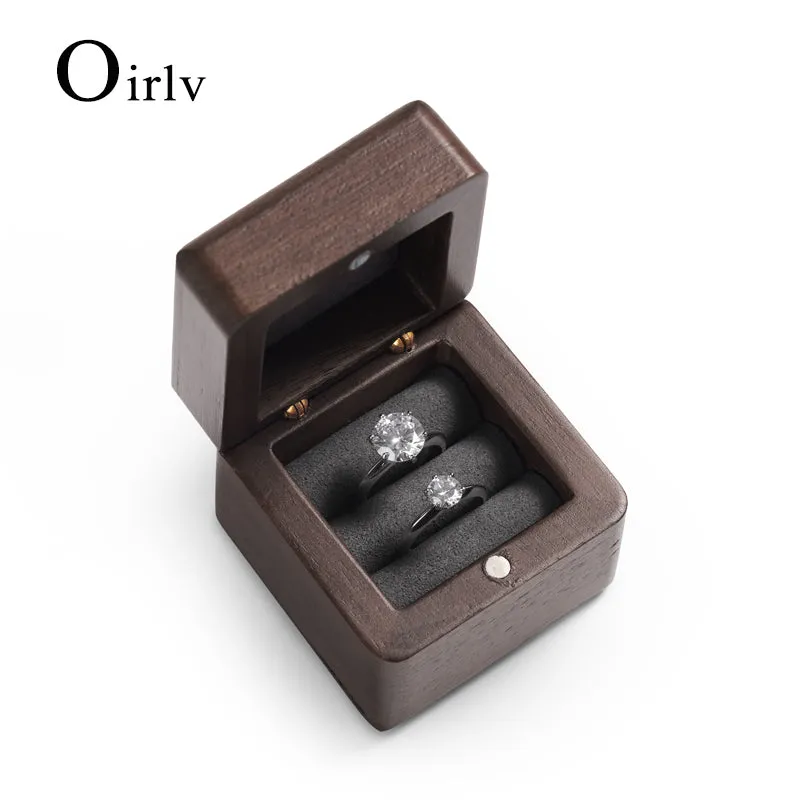 Solid Wood Walnut Ring Box SM166