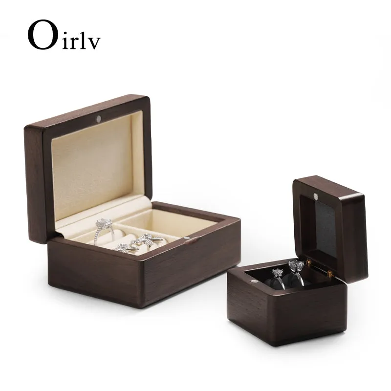 Solid Wood Walnut Ring Box SM166