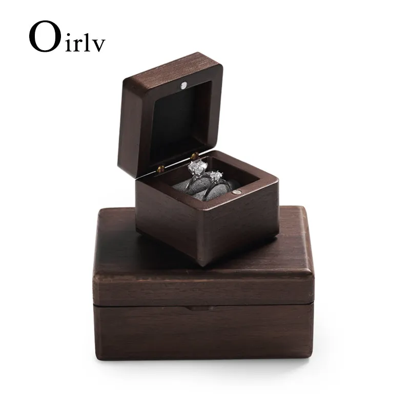 Solid Wood Walnut Ring Box SM166