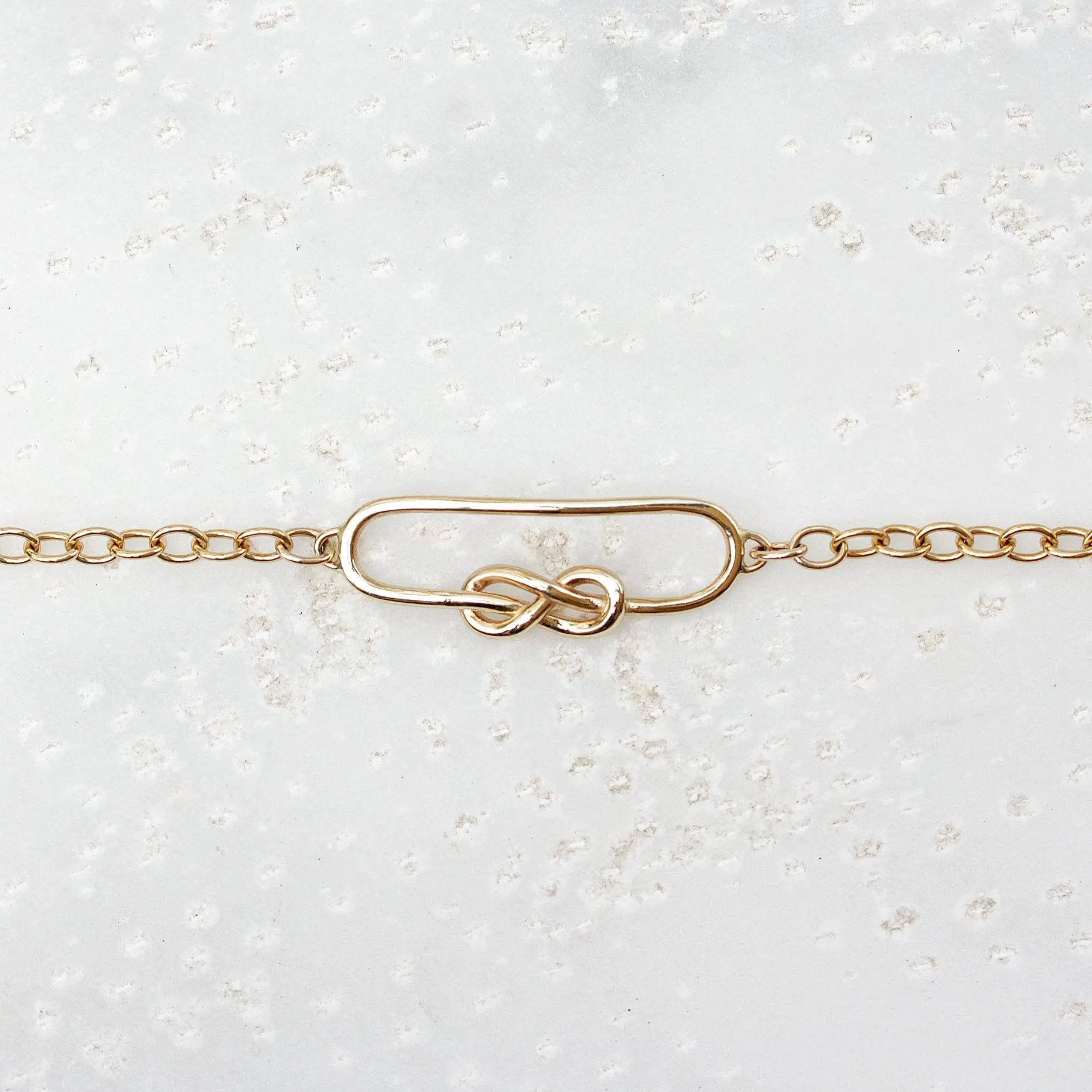Squircle Infinity Knot gold bracelet
