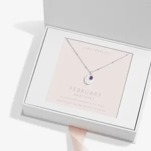 Sterling Silver Birthstone A Little February Necklace JJS0071