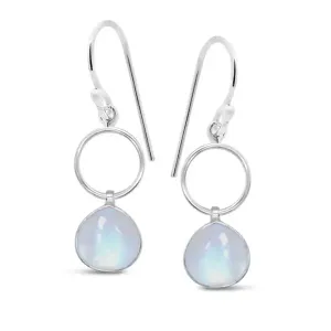 Sterling Silver Double Drop Moonstone Earrings