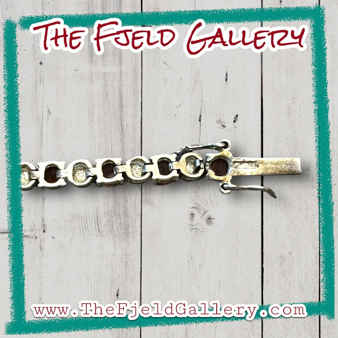 Sterling Silver Garnet Tennis Bracelet