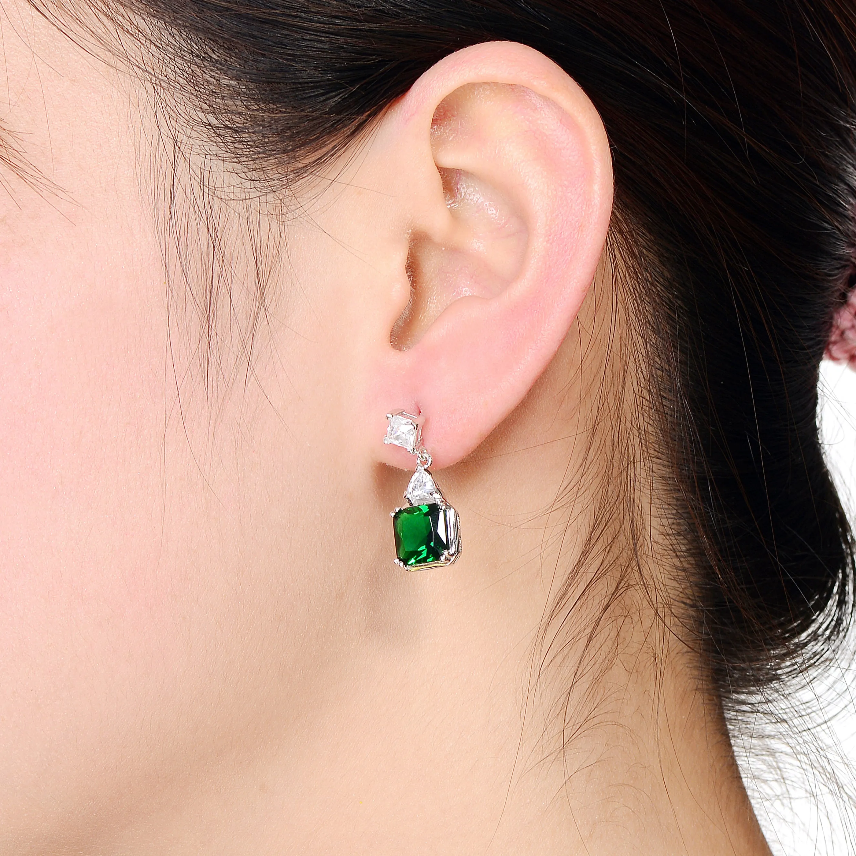 Sterling Silver Rose Gold Plated Drop Earrings
