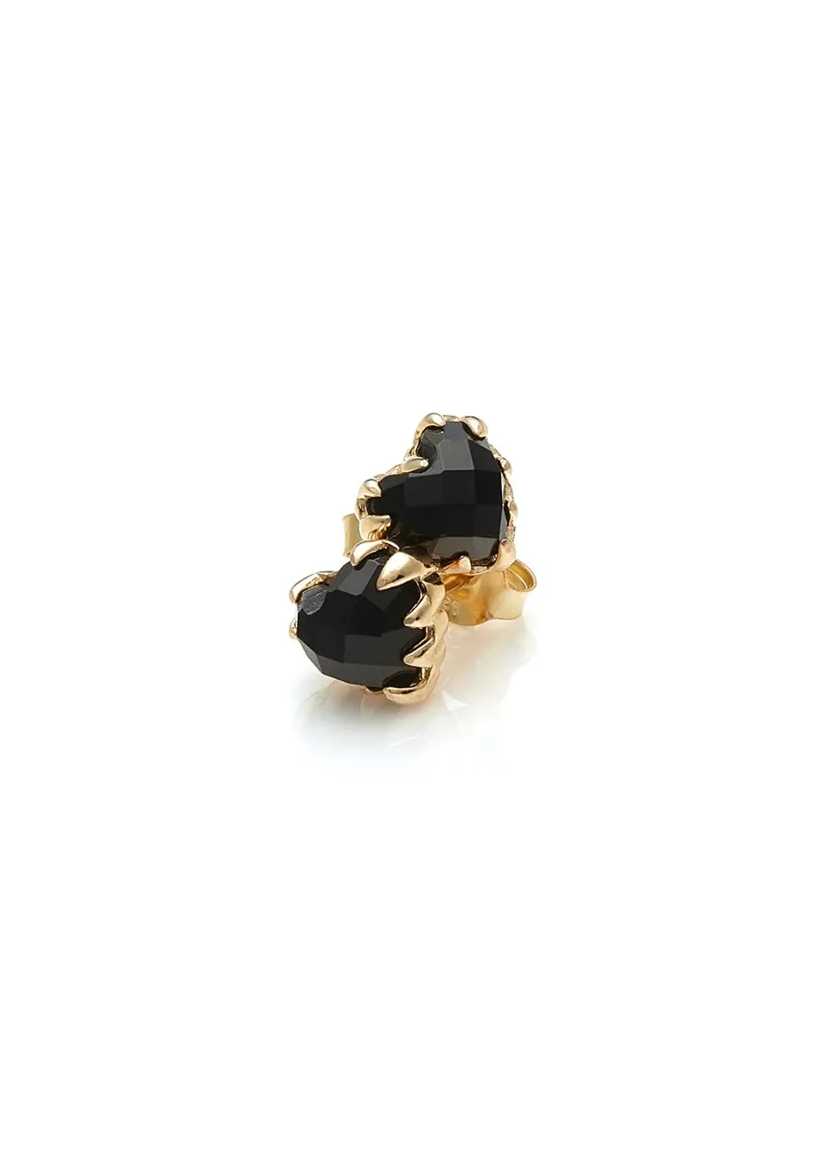 STOLEN GIRLFRIENDS CLUB LOVE CLAW BLACK ONYX EARRINGS GOLD JWL19183O-18YGP