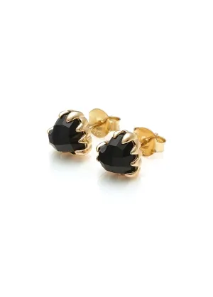 STOLEN GIRLFRIENDS CLUB LOVE CLAW BLACK ONYX EARRINGS GOLD JWL19183O-18YGP