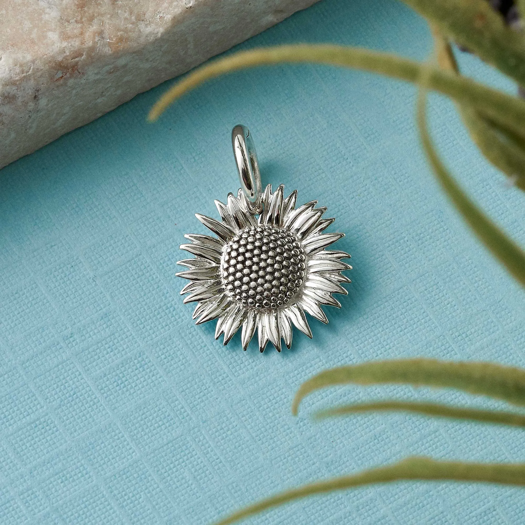Sunflower Silver Charm