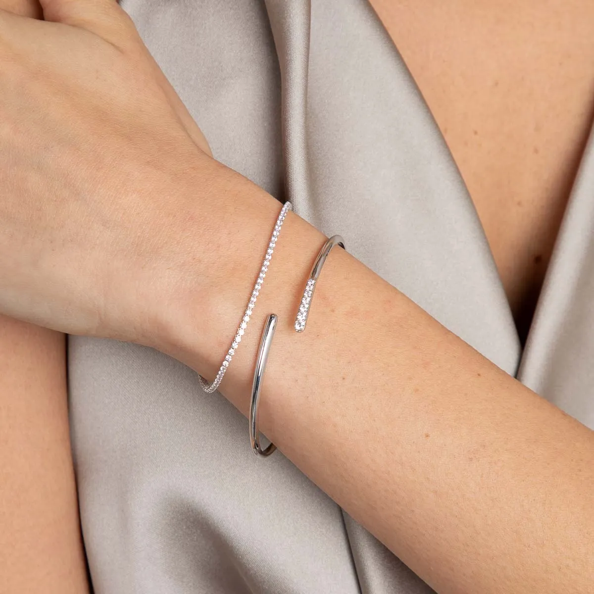 Tennis Chain Bracelet in Silver