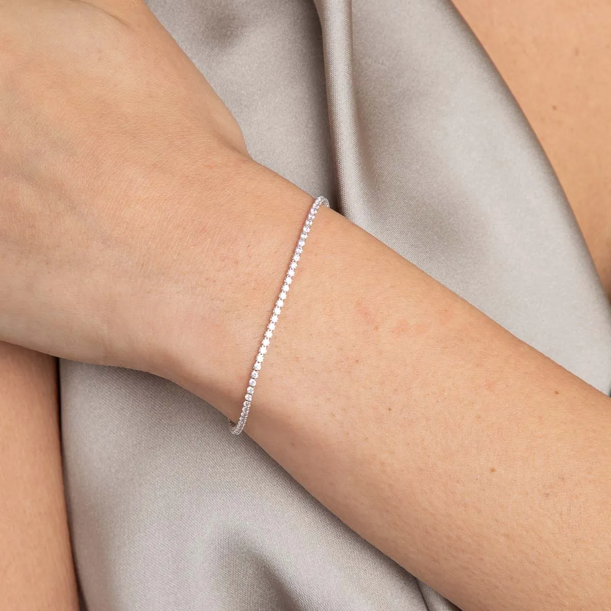 Tennis Chain Bracelet in Silver