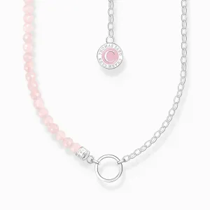 Thomas Sabo Member Charm Necklace With Beads Of Rose Quartz And Charmista Coin Silver KE2190-067-9-L45