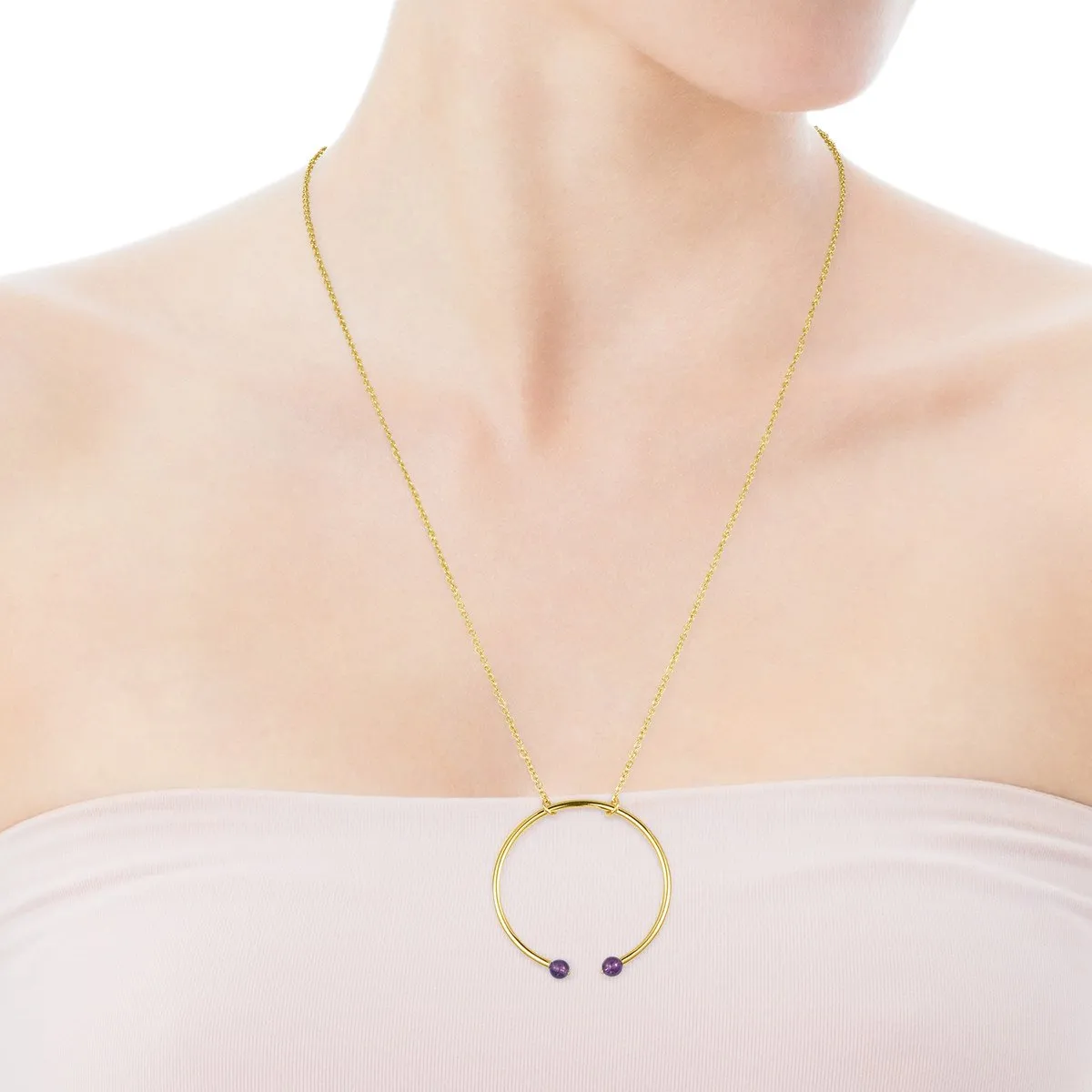 Tous Batala Necklace in Gold Vermeil with Amethyst 918542540