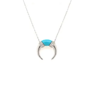 TURQUOISE HORN STERLING SILVER NECKLACE