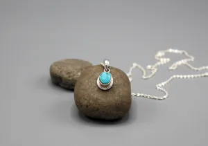 Turquoise Inlaid Sterling Silver Pendant