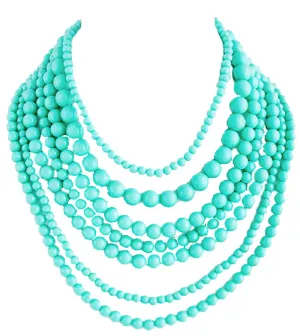 Turquoise Layered Bead Necklace