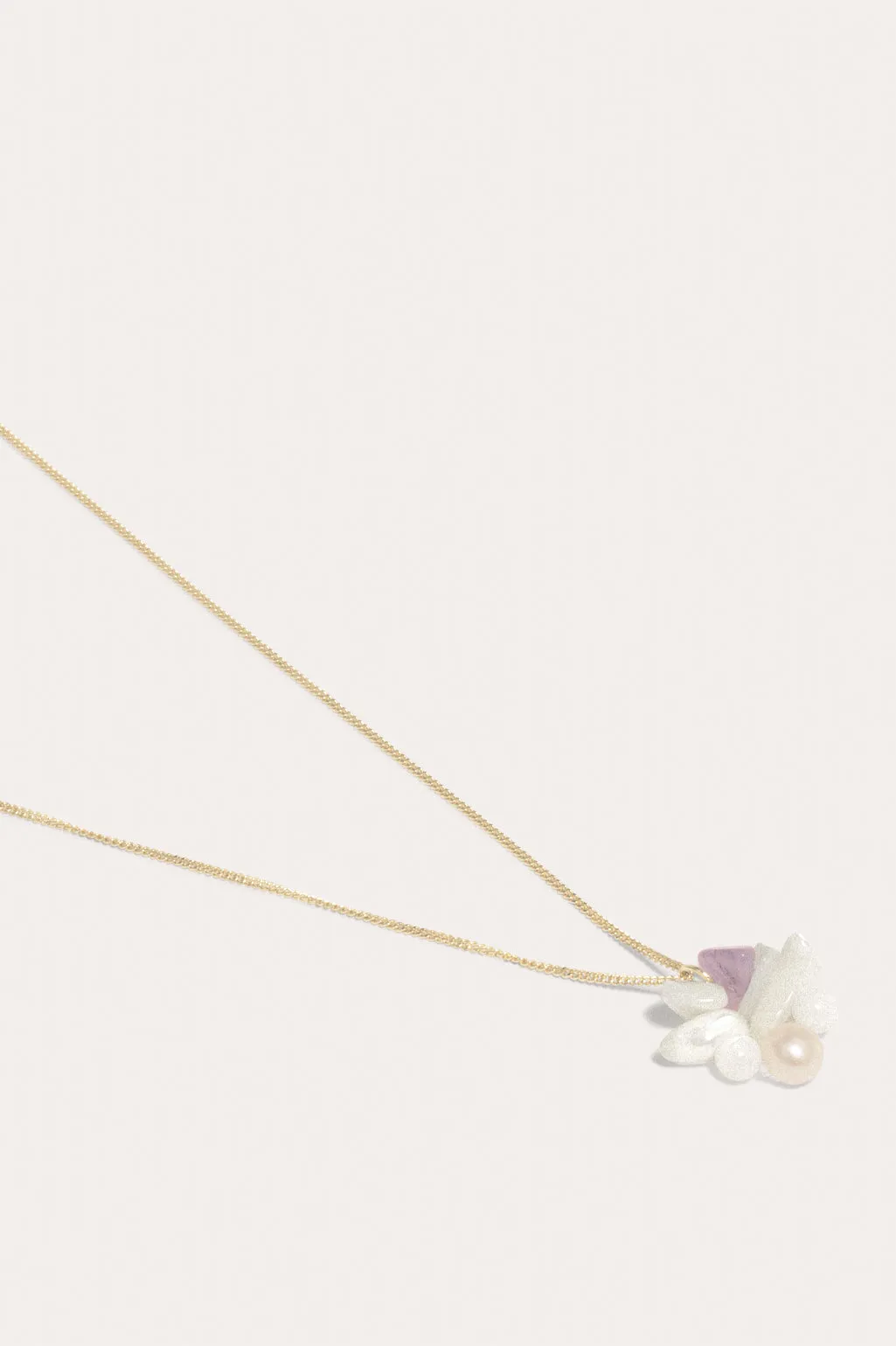 Unnecessary Drama? - Pearl, Mother of Pearl and Amethyst Bead Gold Vermeil Pendant