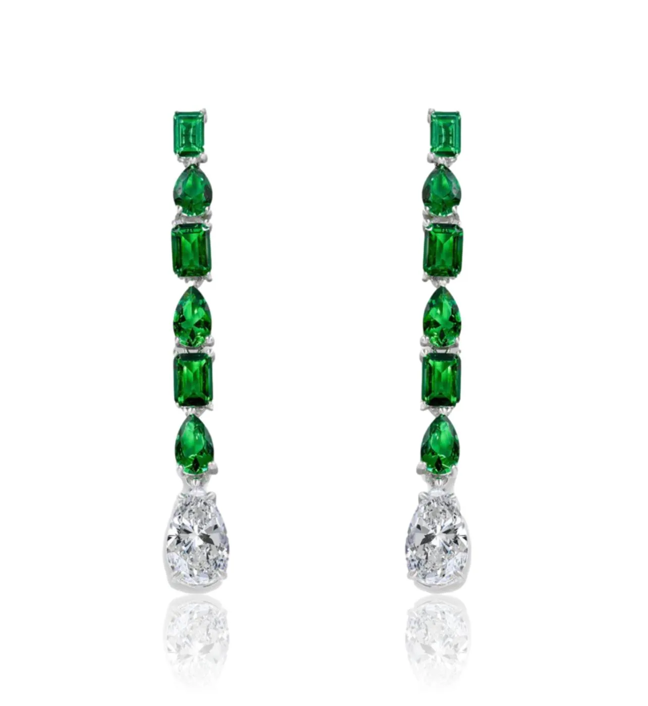 Verona Emerald Green Multishape Drop Earrings