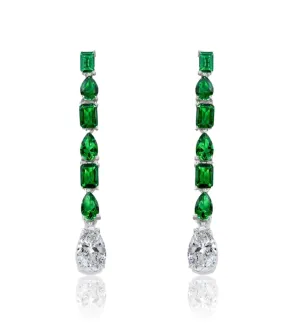 Verona Emerald Green Multishape Drop Earrings